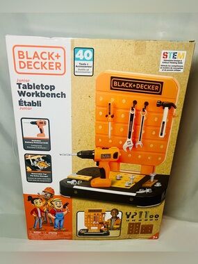Black & Decker Orange Junior Tabletop Workbench Toy Set